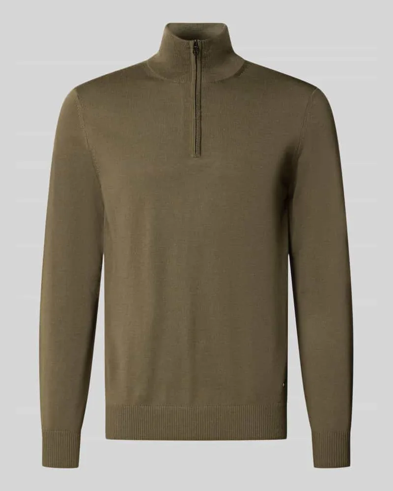 JOOP! Modern Fit Troyer aus reiner Schurwolle Modell 'Dario Oliv