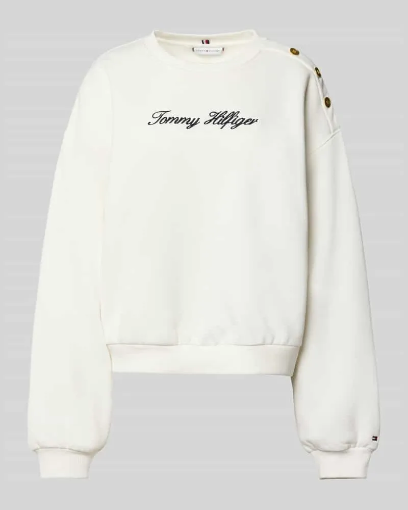 Tommy Hilfiger Relaxed Fit Sweatshirt aus Baumwoll-Mix Ecru