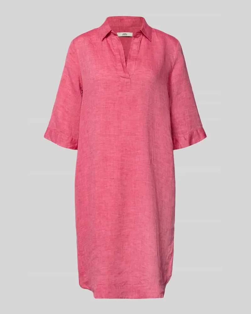 0039 Italy Knielanges Leinenkleid Modell 'DERRY Rot