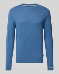 Pepe Jeans Strickpullover mit Rundhalsausschnitt Modell 'Andre Blau