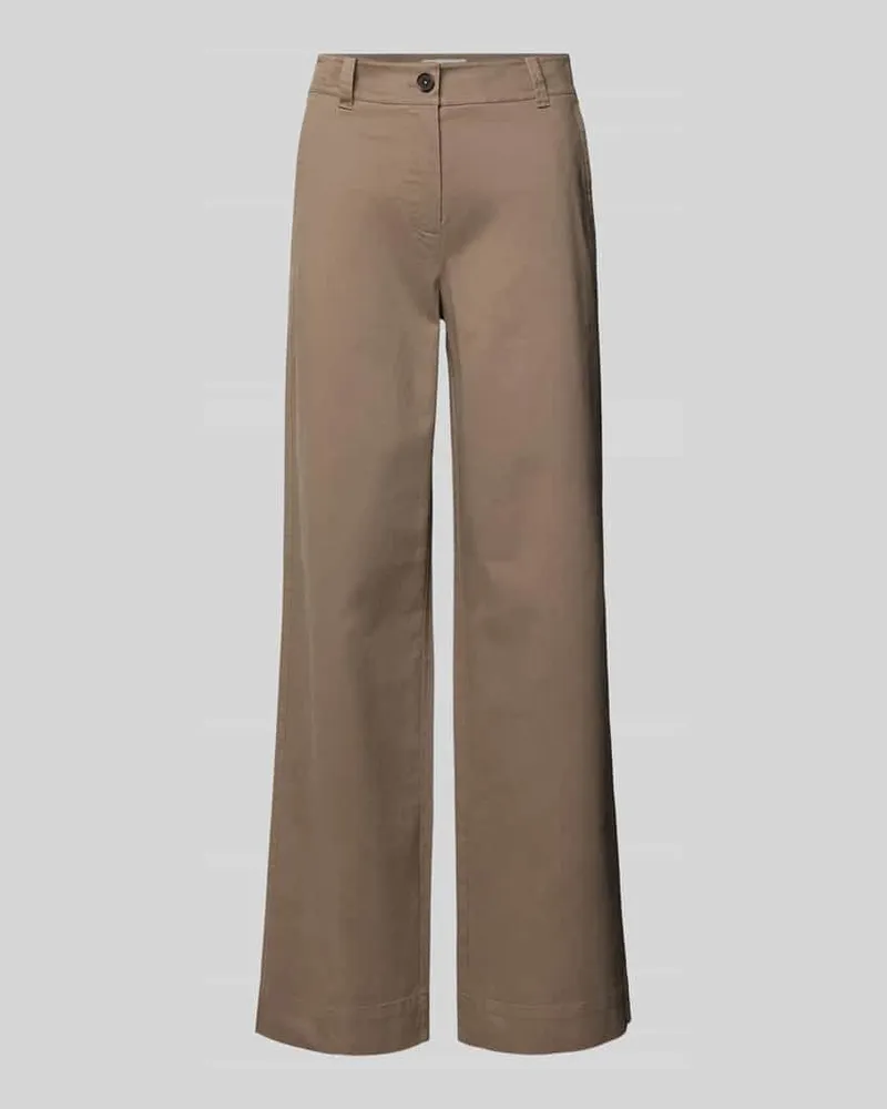 Marc O'Polo Straight Leg Hose aus Baumwoll-Mix Taupe