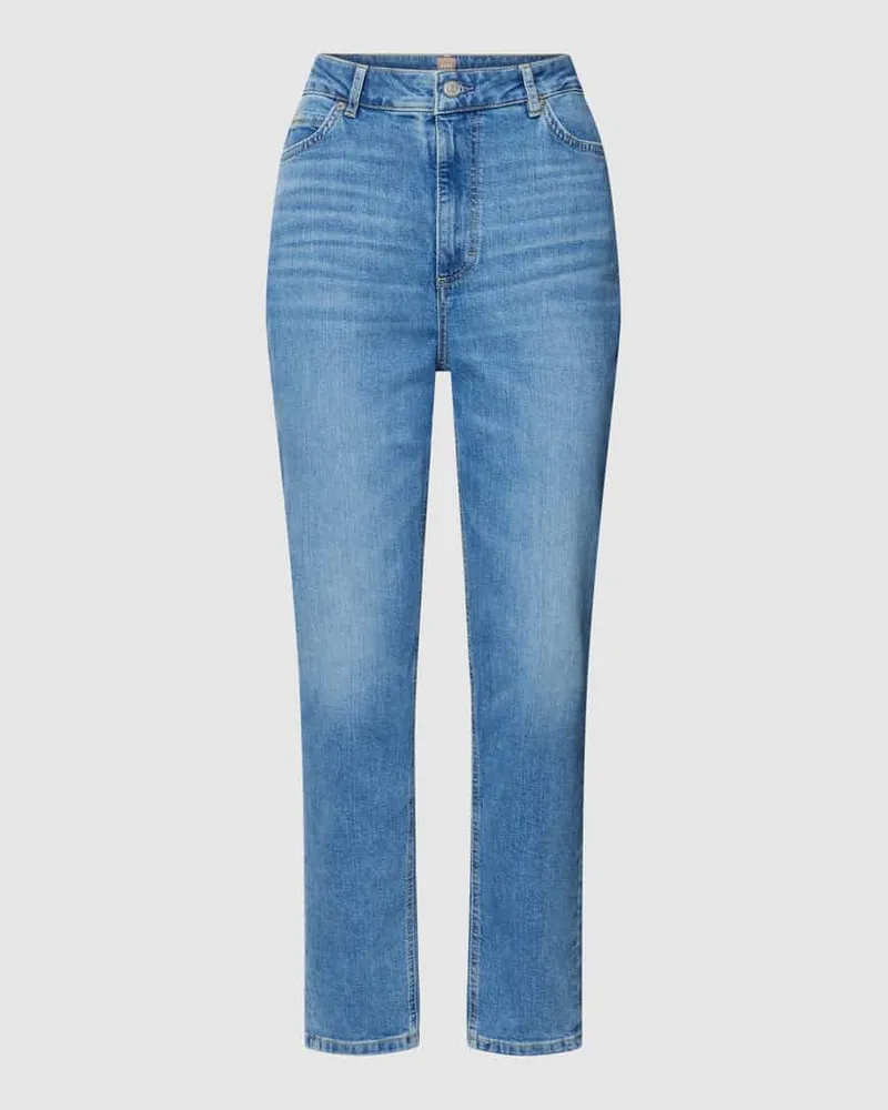 HUGO BOSS Straight Fit Jeans mit Label-Details Modell 'RUTH Jeansblau