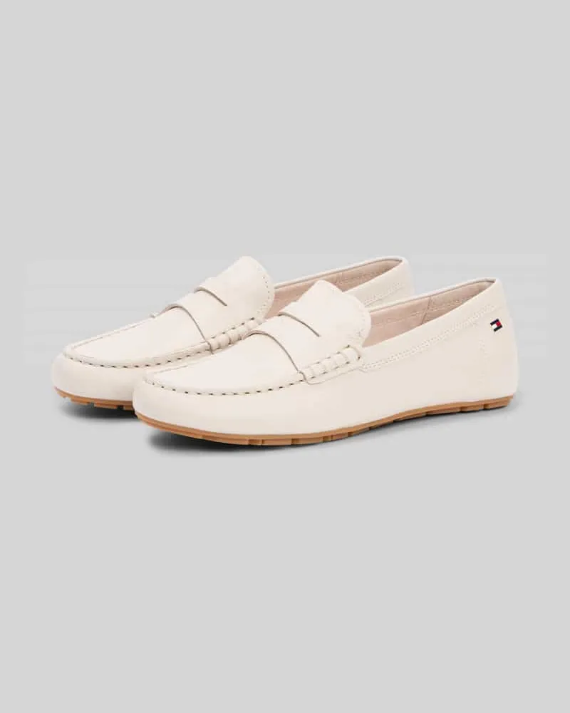 Tommy Hilfiger Mokassins aus Veloursleder Offwhite