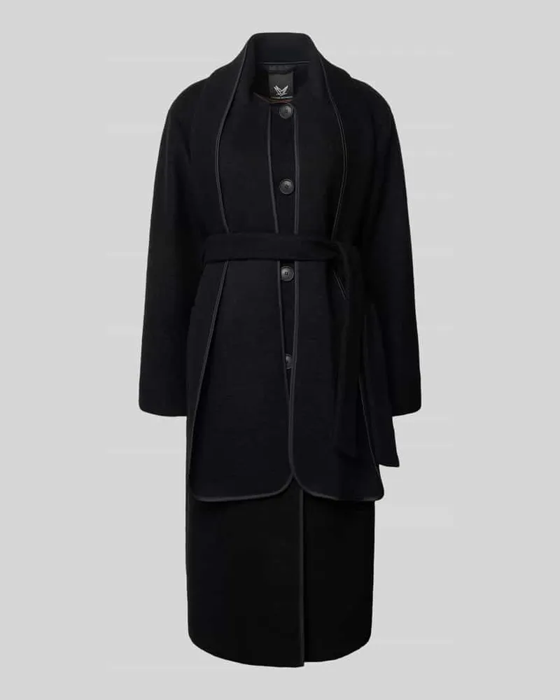 Fuchs Schmitt Mantel mit Reverskragen und Schal Detail Black