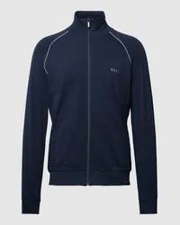 HUGO BOSS Sweatjacke mit Label-Stitching Modell 'Mix&Match Dunkelblau