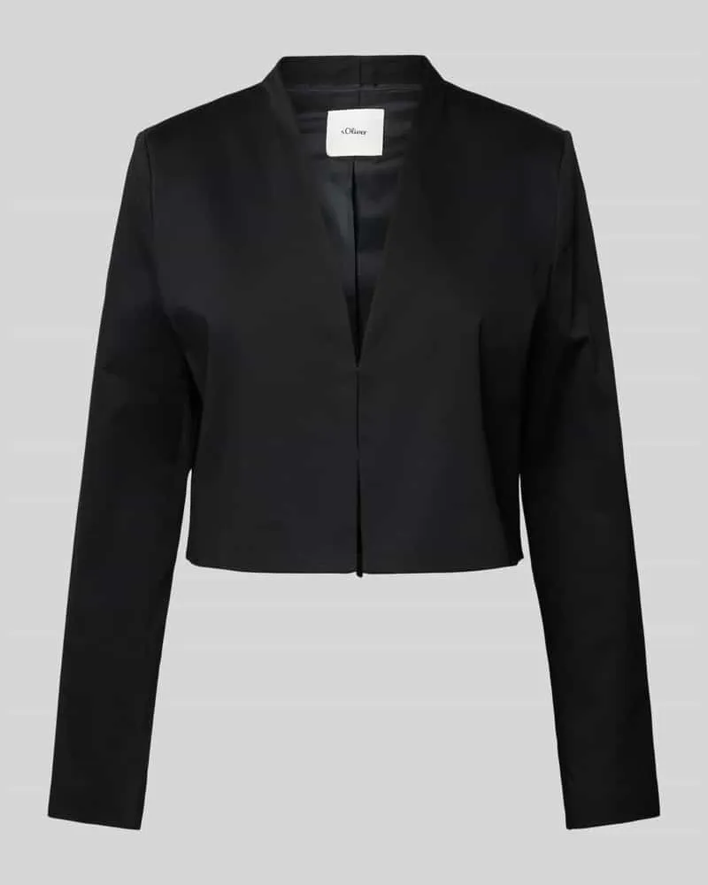 S.Oliver Cropped Blazer mit V-Ausschnitt Black