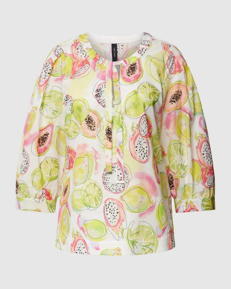 Marc Cain Bluse mit Allover-Motiv-Print Gelb
