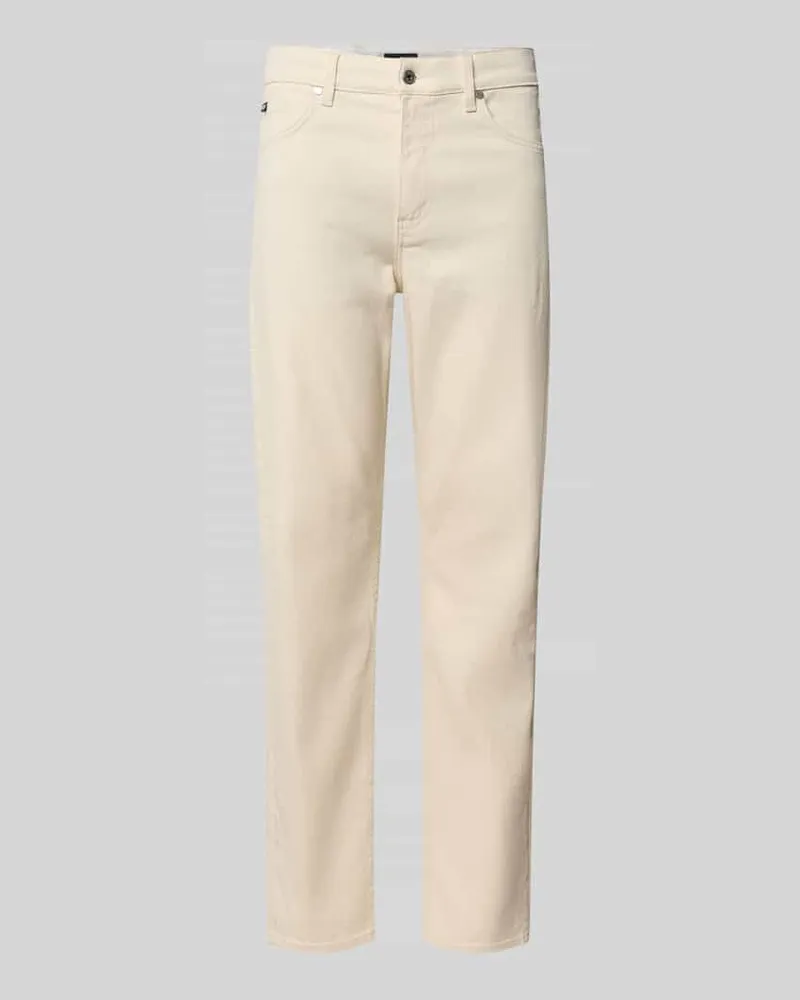HUGO BOSS Straight Fit Jeans mit Kaschmir-Anteil Modell Offwhite