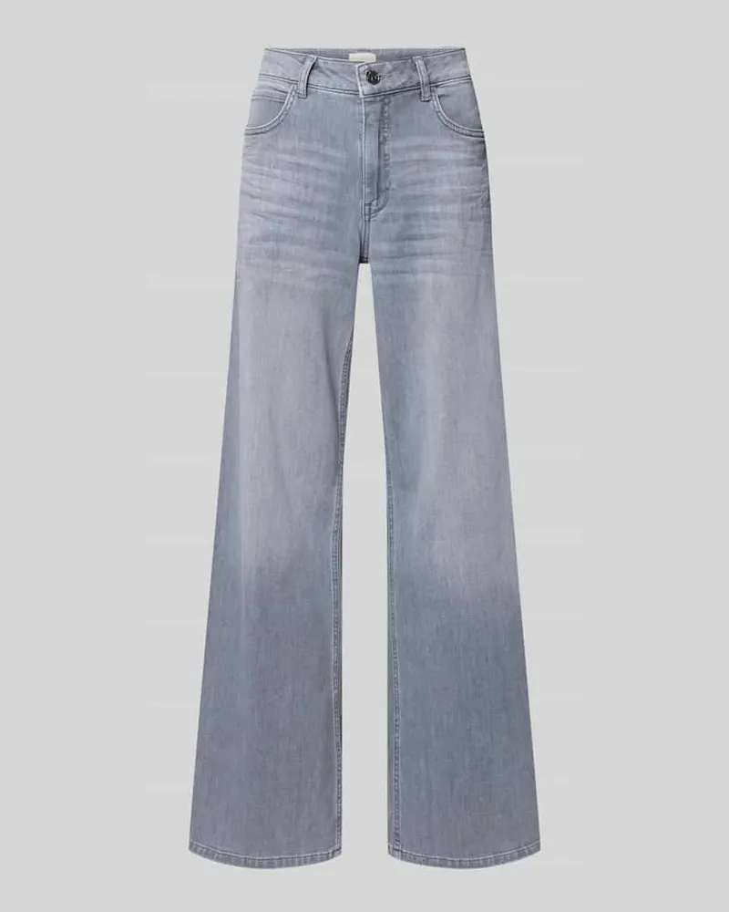 Milano Italy Wide Leg Jeans im 5-Pocket-Design Hellgrau
