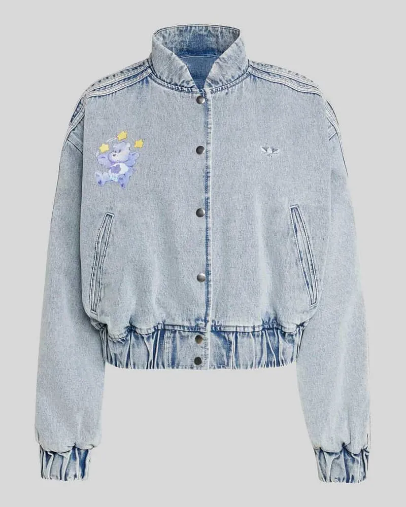 adidas Relaxed Fit Jeansjacke aus reiner Baumwolle mit Stickereien Jeansblau