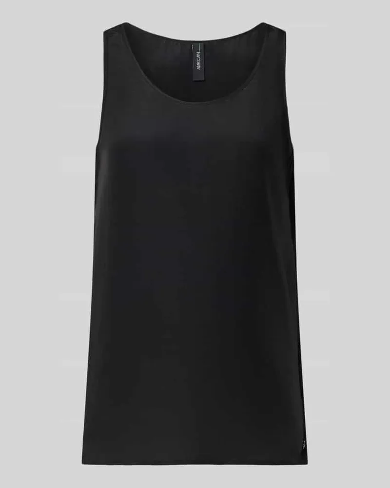Marc Cain Blusenshirt mit Rundhalsausschnitt und Label-Detail Black