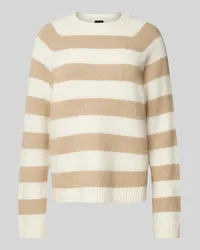 HUGO BOSS Strickpullover aus Alpaka-Mix mit Rundhalsausschnitt Beige