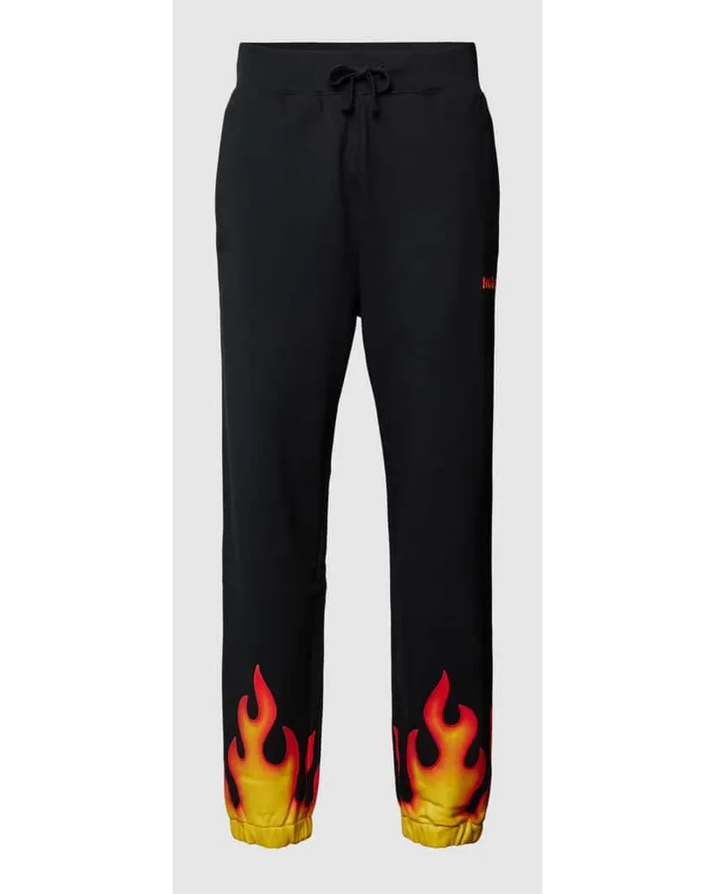 HUGO BOSS Sweatpants mit Motiv-Print Modell 'Doblo Black