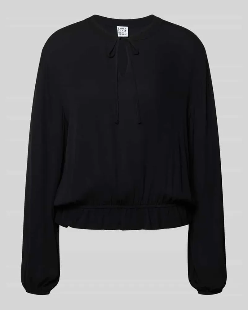 Emily van den Bergh Bluse aus Viskose mit Schlüsselloch-Ausschnitt Black