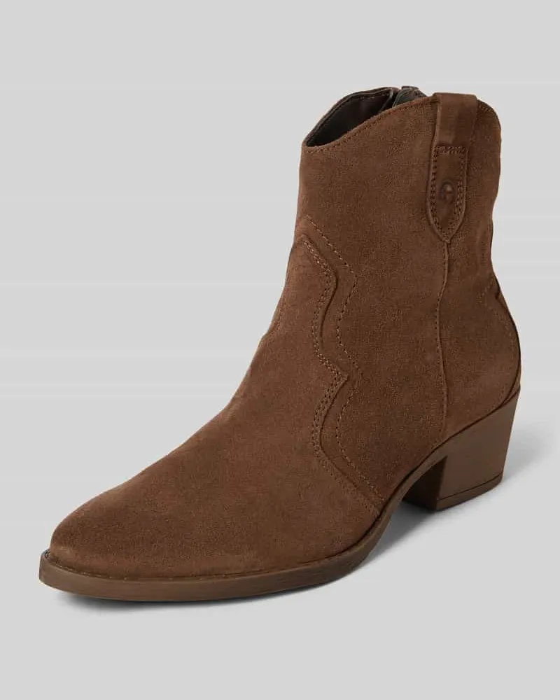 Tamaris Stiefeletten aus echtem Leder im Cowboy-Stil Dunkelbraun