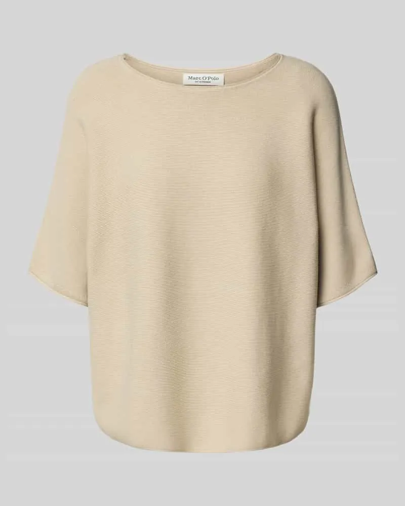 Marc O'Polo Boxy Fit Strickshirt aus reiner Baumwolle Offwhite