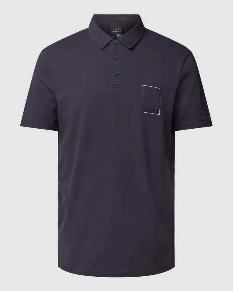 Armani Exchange Regular Fit Poloshirt mit Label-Detail Marine