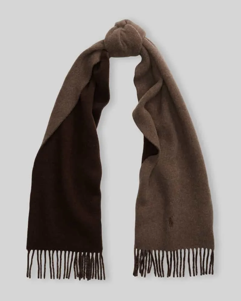 Ralph Lauren Schal mit Fransenabschluss Dunkelbraun