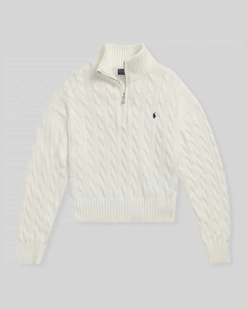 Ralph Lauren Relaxed Fit Troyer aus reiner Baumwolle Weiss