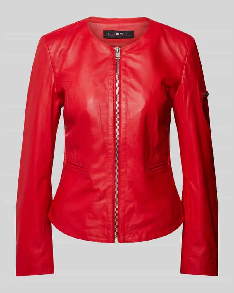 CABRINI Shaped Fit Lederjacke aus echtem Lammnappa Hellrot