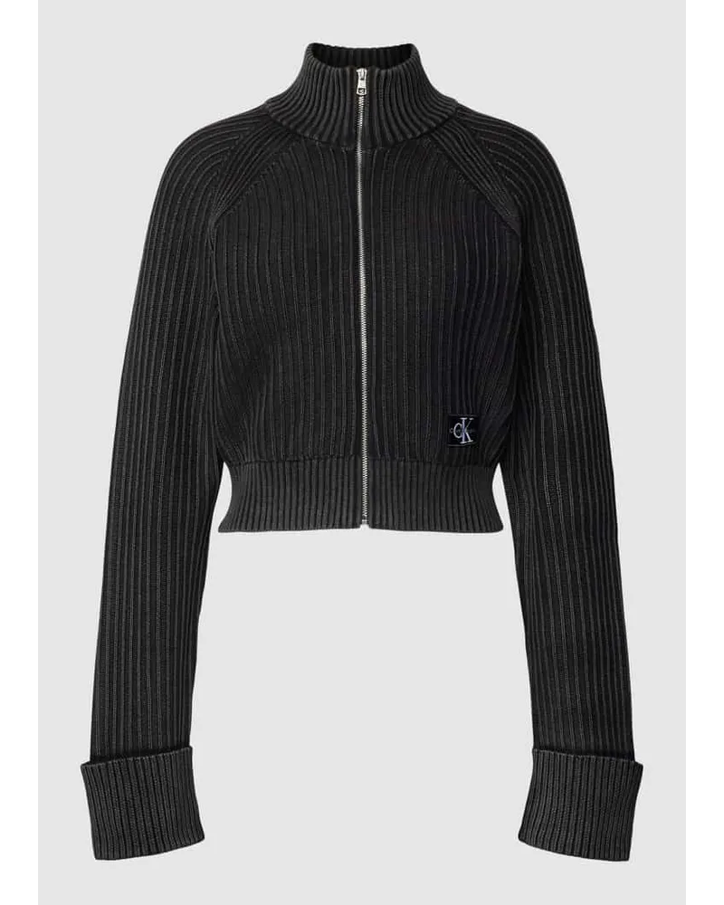 Calvin Klein Cardigan mit durchgehendem Reißverschluss Black