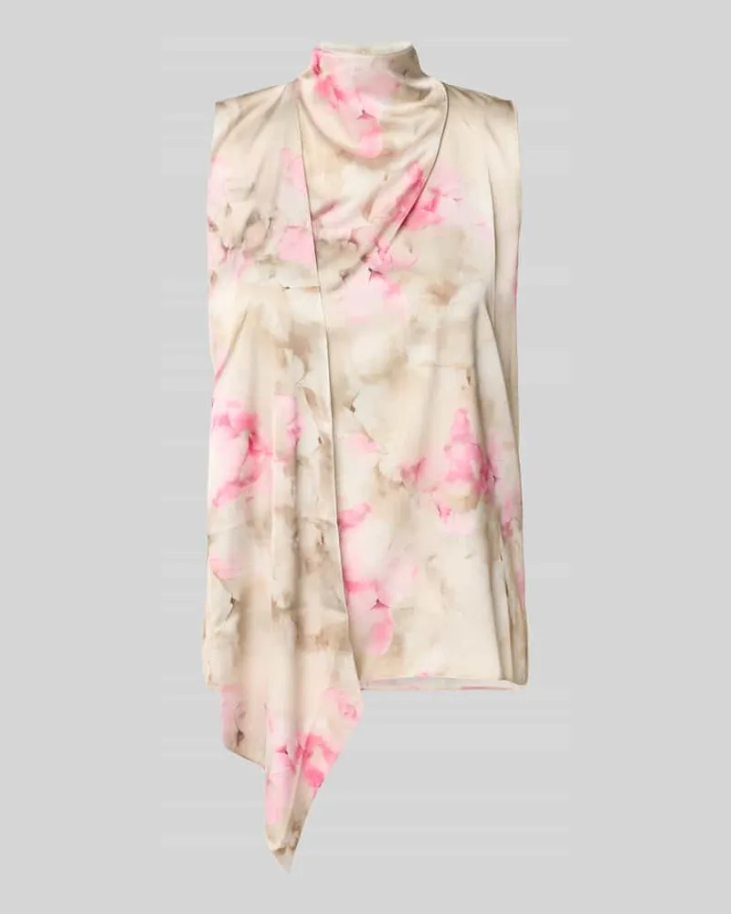 Rinascimento Bluse mit Stehkragen und asymmetrischem Design Rosa