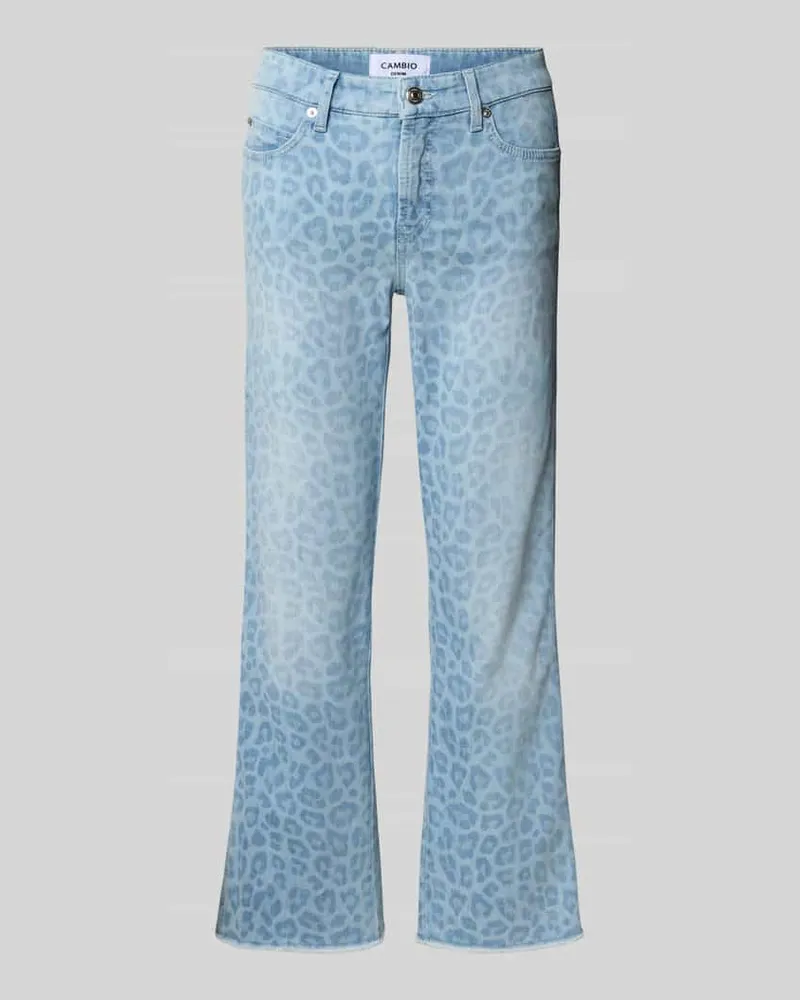 Cambio Flared Cut Jeans in verkürzter Passform Modell 'FRANCESCA Hellblau