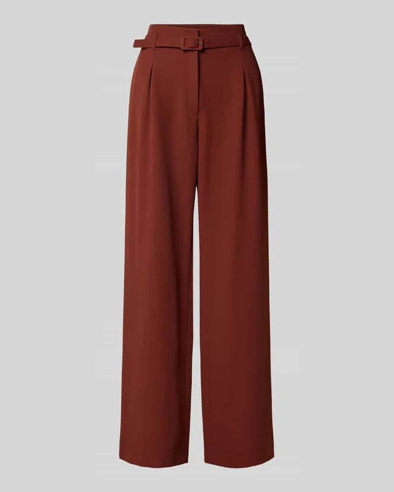 S.Oliver Wide Leg Stoffhose mit Gürtel Rostrot