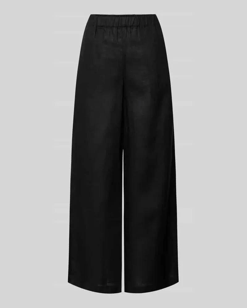 ECOALF Wide Leg Leinenhose mit elastischem Bund Modell 'MOSSI Black