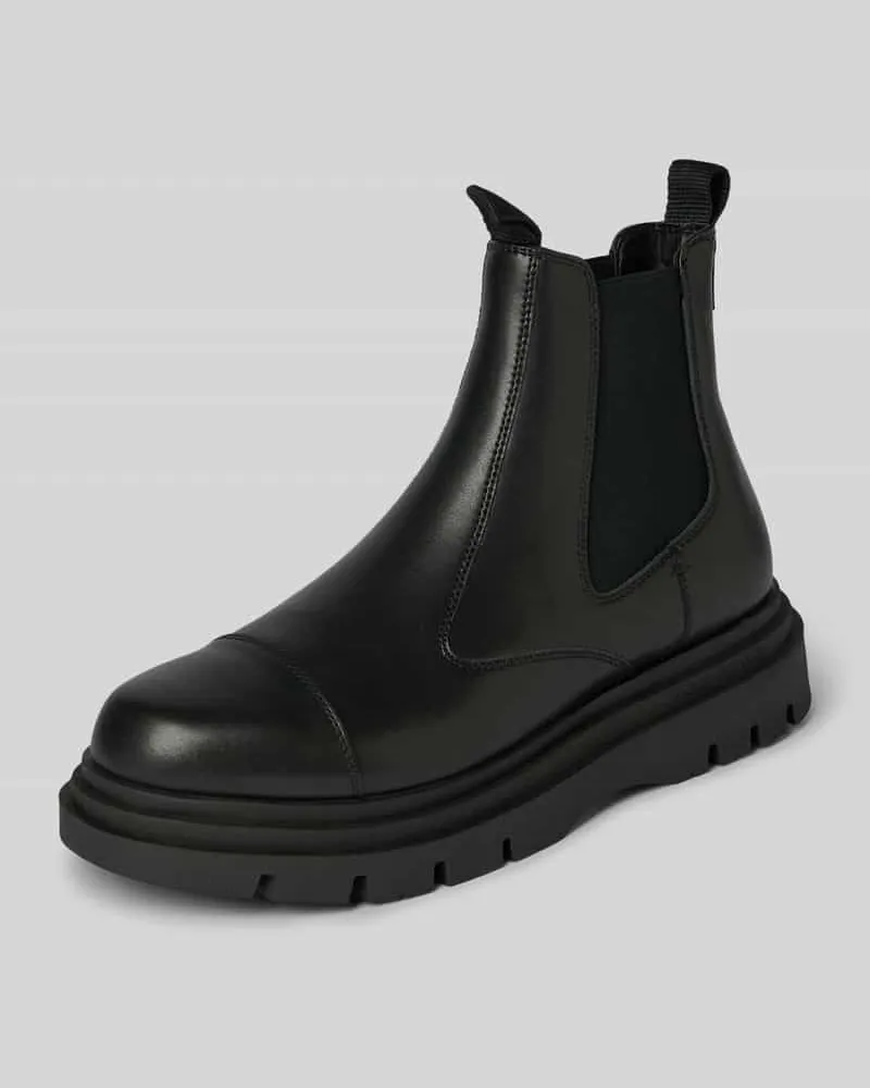 Armani Exchange Chelsea Boots aus echtem Leder Modell 'ANGRY ACTION Black