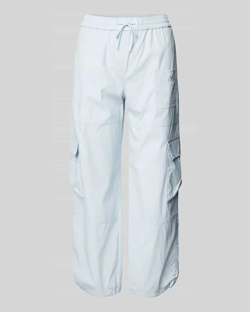 Marc Cain Straight Leg Cargohose mit elastischem Bund Hellblau