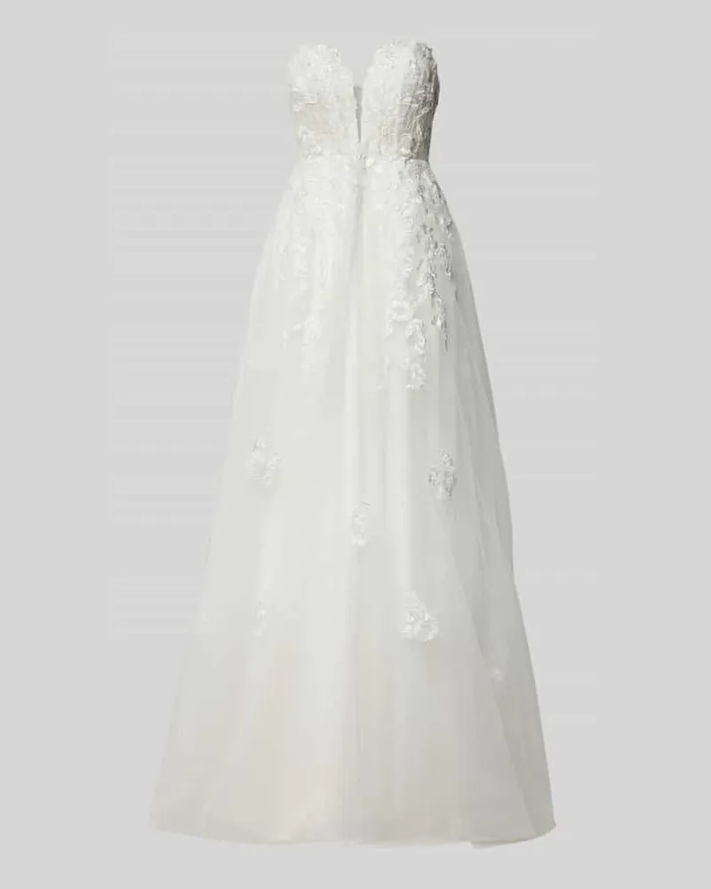 LUXUAR Brautkleid mit Herz-Ausschnitt Offwhite