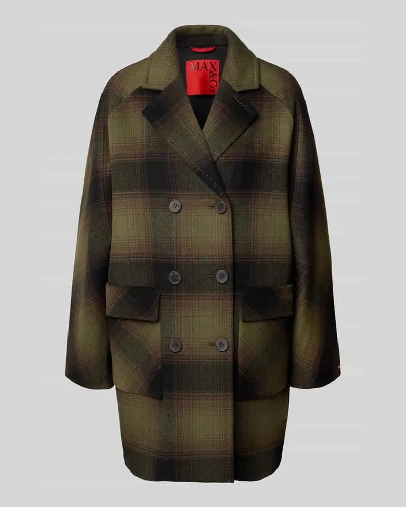 MAX&Co. Regular Fit Wollmantel mit doppelreihigen Knopfleiste Modell 'GIURIA Gruen