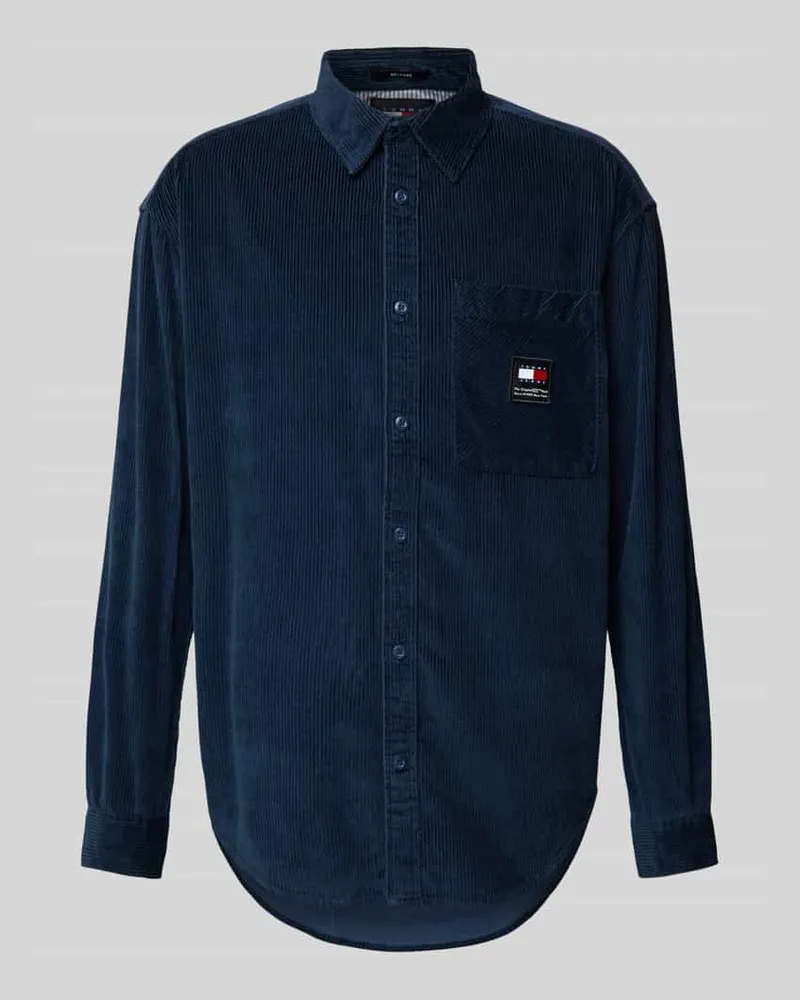 Tommy Hilfiger Relaxed Fit Freizeithemd mit Kentkragen und Brusttasche Marine
