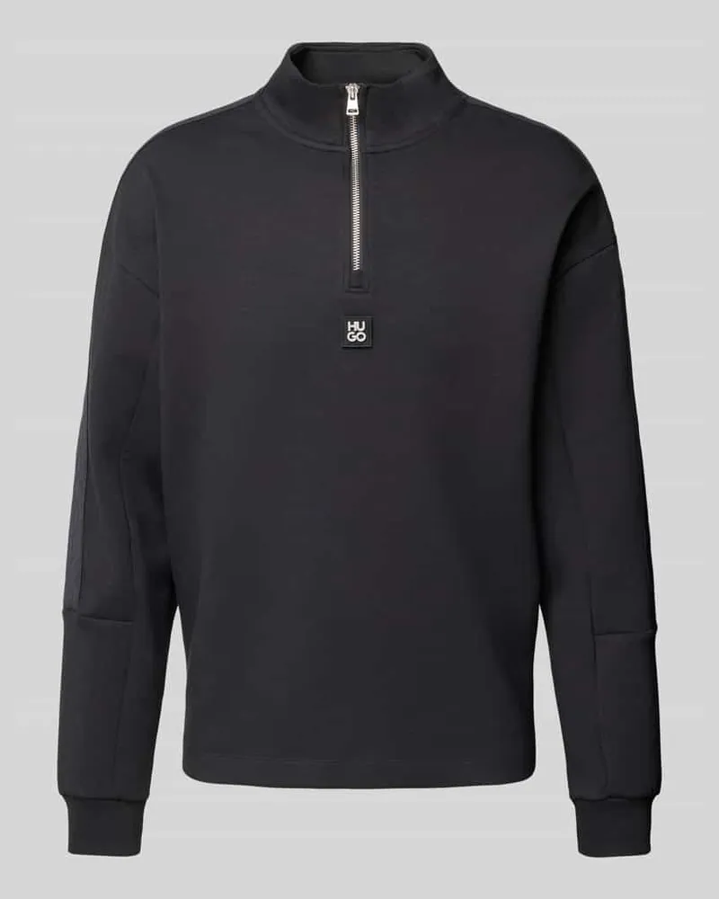 HUGO BOSS Relaxed Fit Sweatshirt aus Baumwoll-Mix Modell 'DANOVOTOP Black