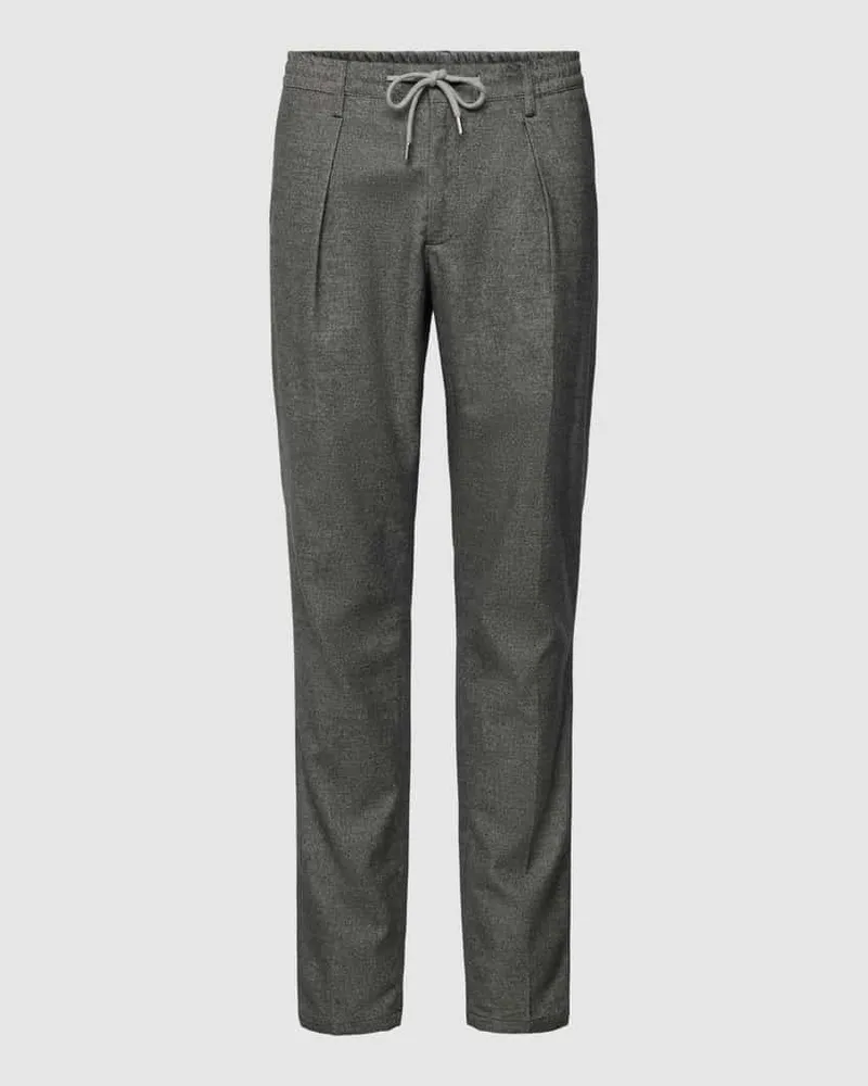 Profuomo Chino mit Bundfalten Anthrazit