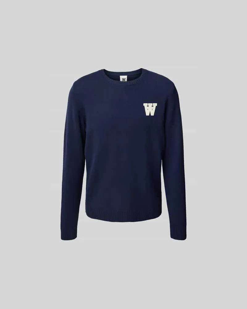 Wood Wood Wollpullover in Strick-Optik Marine