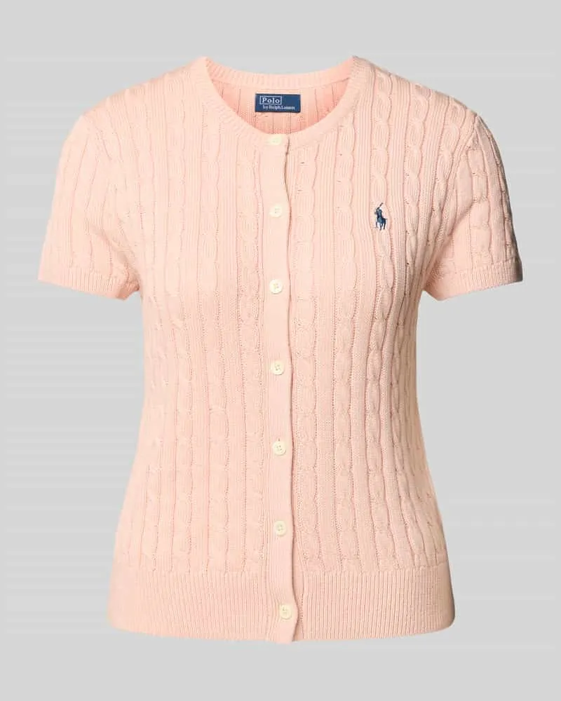 Ralph Lauren Cardigan mit Zopfmuster Pink