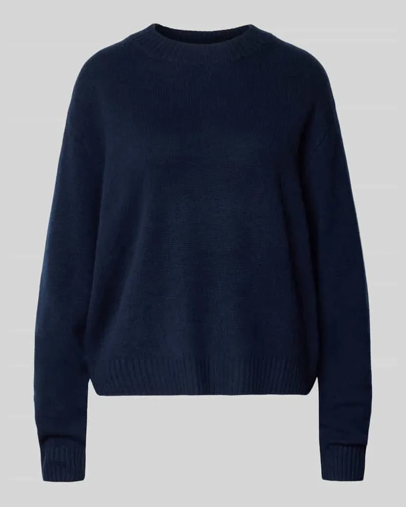 Christian Berg Kaschmirpullover mit gerippten Abschlüssen Dunkelblau