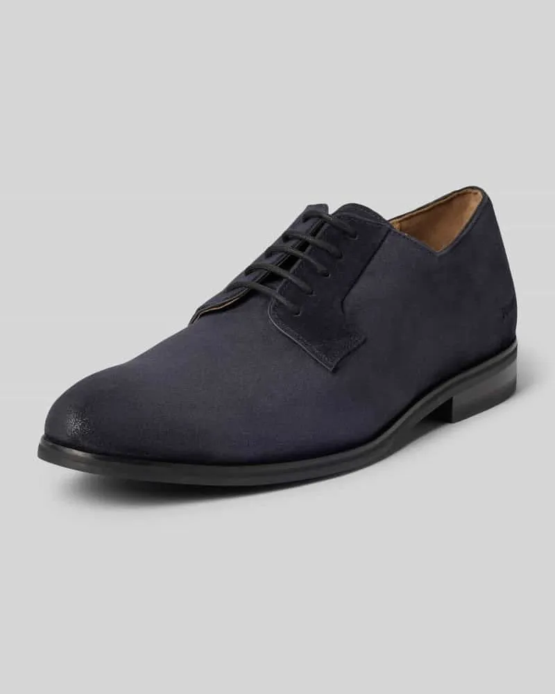 JOOP! Schnürschuhe aus echtem Rindsleder Modell 'velluto misto Marine