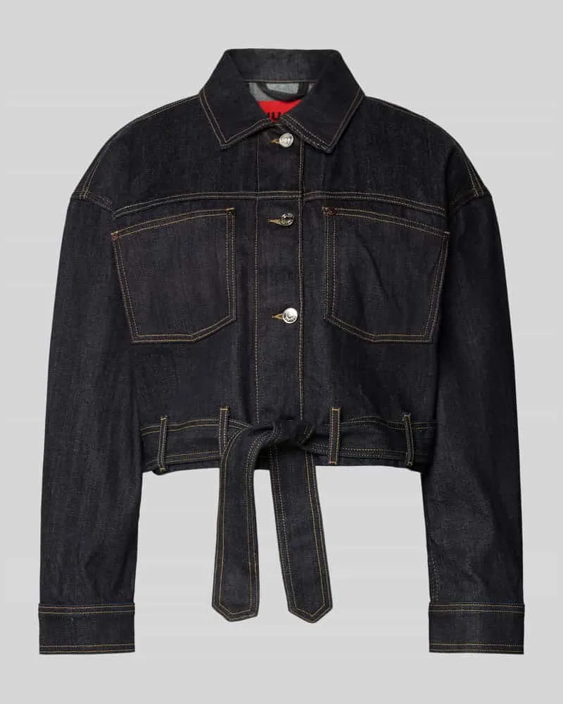 HUGO BOSS Oversized Jeansjacke aus Baumwoll-Mix Modell 'GALATA Dunkelblau