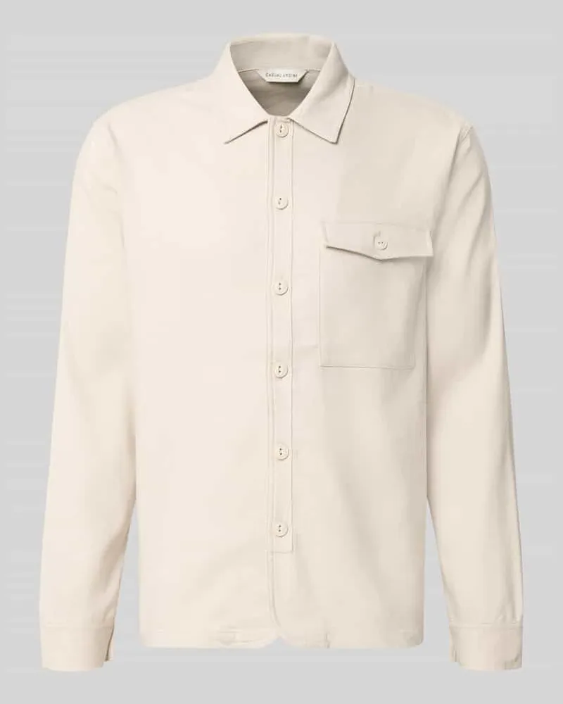 Casual Friday Regular Fit Hemdjacke mit Kentkragen Modell 'BRO Beige