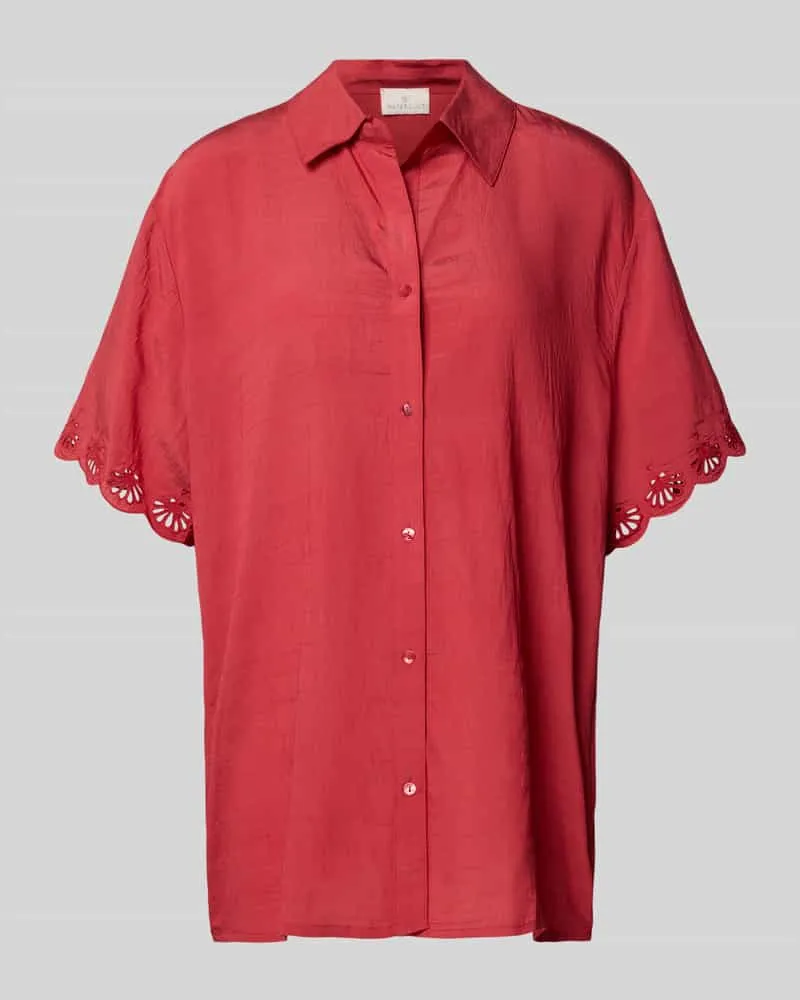 watercult Relaxed Fit Bluse mit Lochstickerei an den Ärmeln Koralle