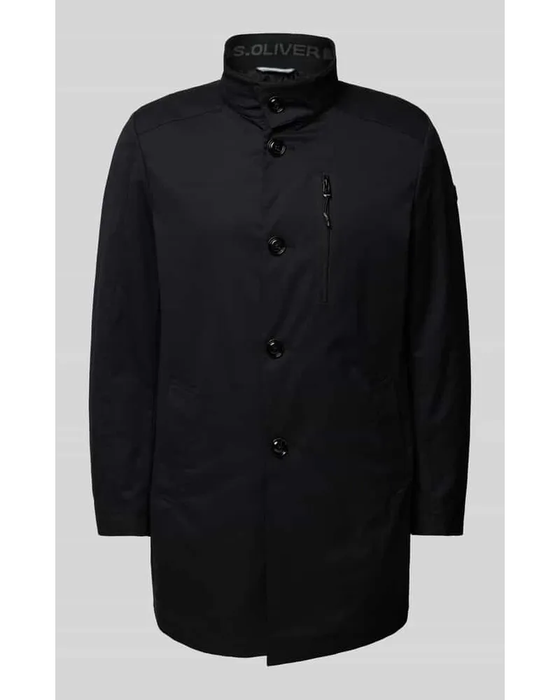 S.Oliver Slim Fit Trenchcoat mit Stehkragen Black