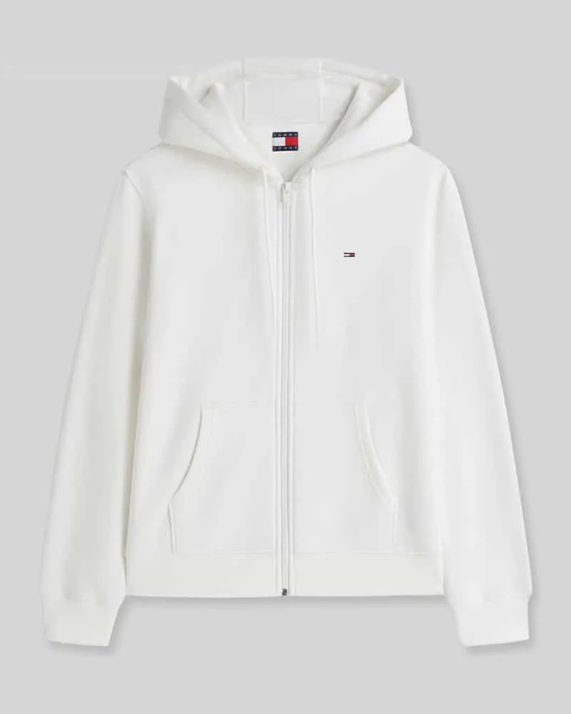 Tommy Hilfiger Regular Fit Sweatjacke aus Baumwoll-Mix Offwhite