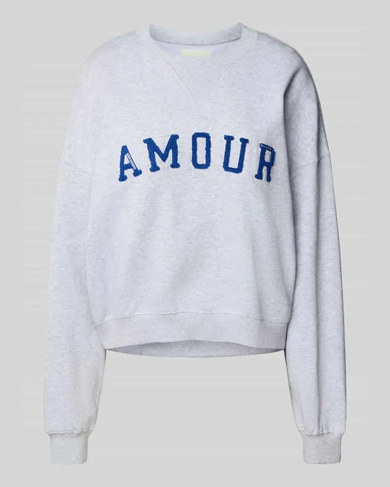 OH APRIL Oversized Sweatshirt mit Label-Detail Modell 'Sloane Offwhite