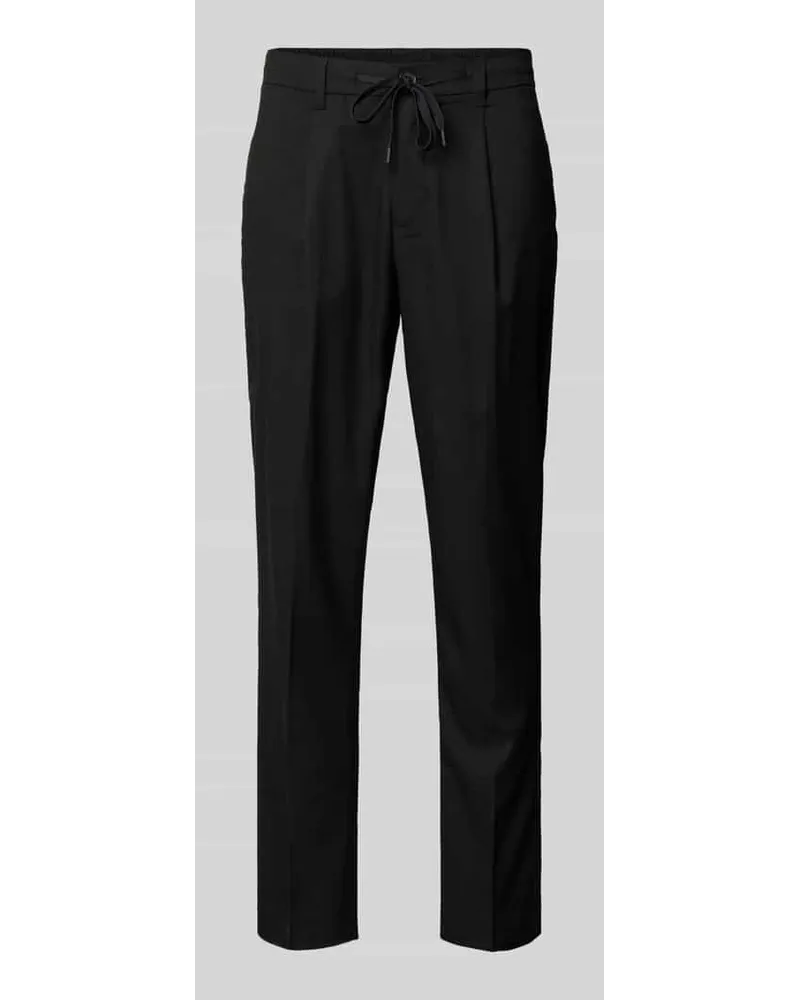 Selected Homme Tapered Fit Stoffhose mit Bundfalten Modell 'LEROY Black