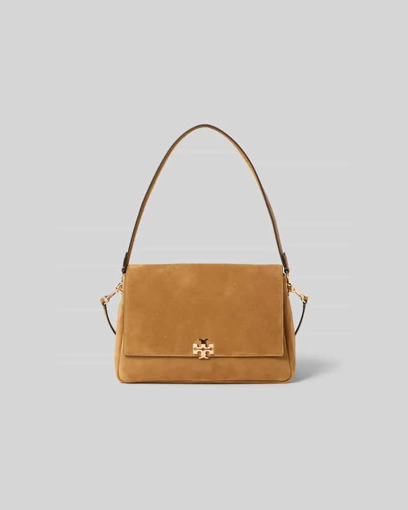 Tory Burch Shoulder Bag aus echtem Wildleder Beige