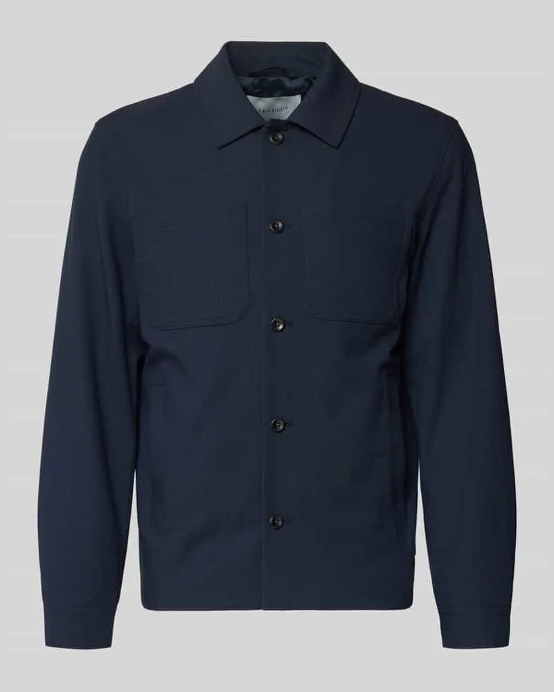LES DEUX Regular Fit Hemdjacke mit Brusttaschen Modell 'Marseille Marine