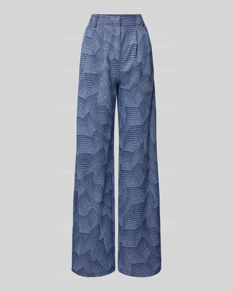 MARELLA Wide Leg Bundfaltenhose mit Gürtelschlaufen Modell 'CASTA2 Blau